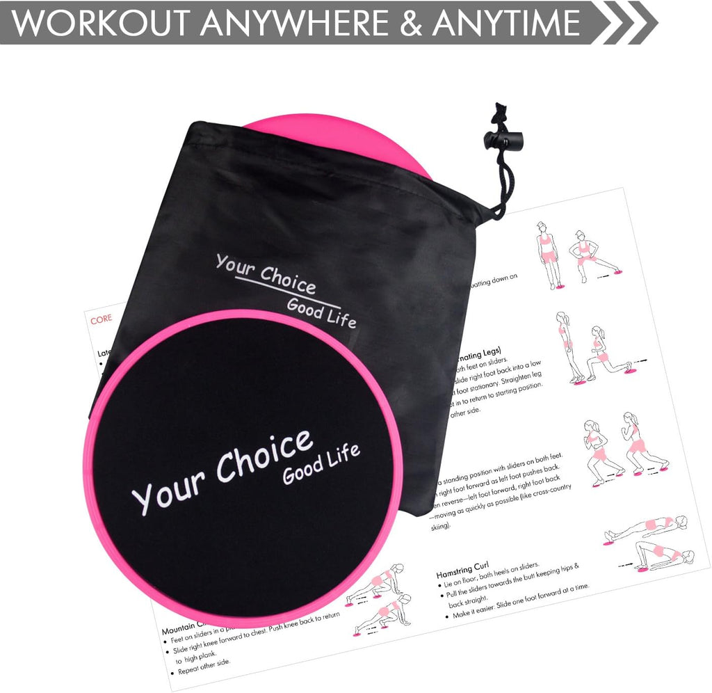 Core Sliders - Dual Sided Exercise Gliding Discs for Carpet & Hardwood, 7" Workout Sliders