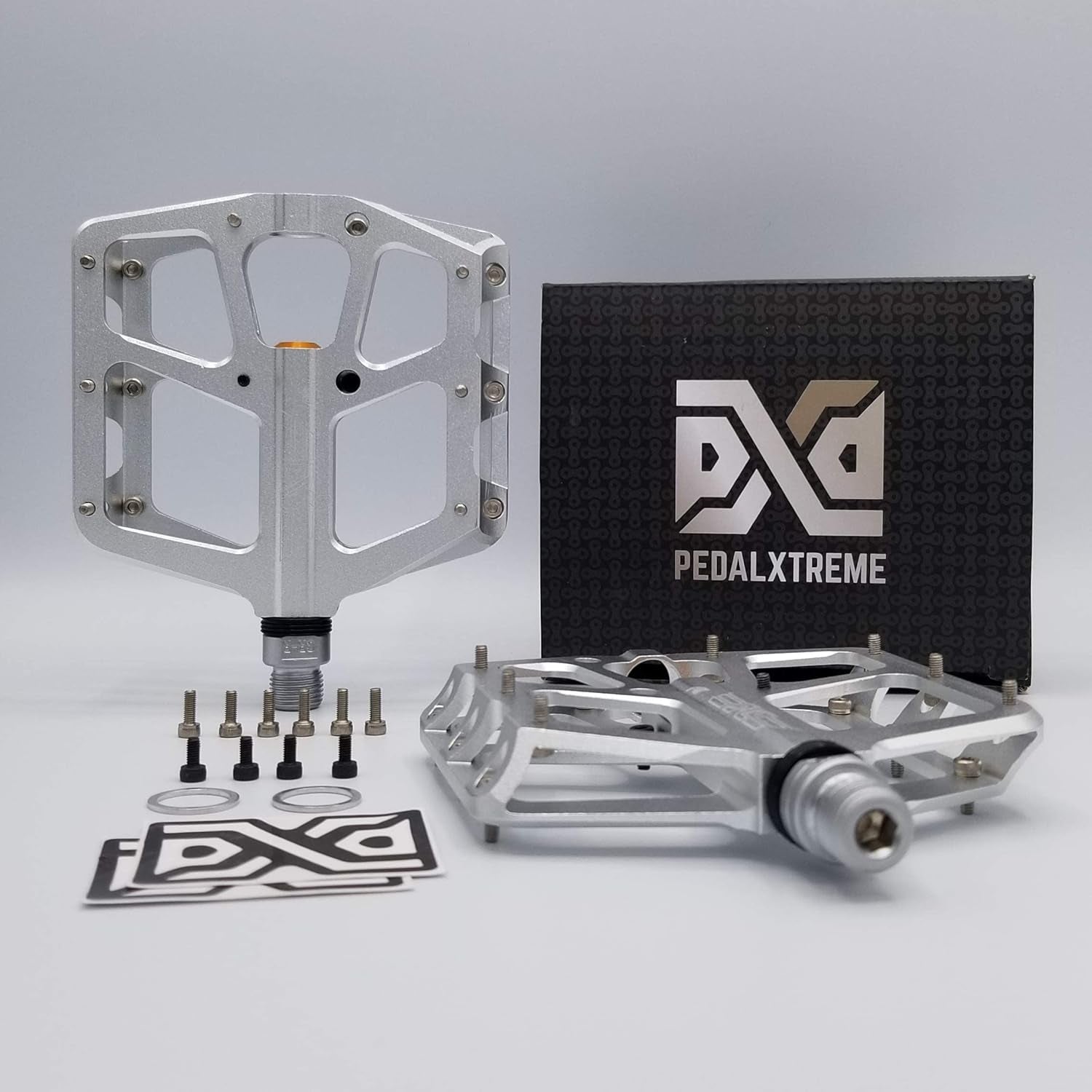 PDX A8 Mountain Bike Pedals, MTB Bike Pedals, Bicycle Pedals, MTB Pedals, CONCAVE Platform Anti-Slip Lightweight Aluminum Wide Platform 16 PINS