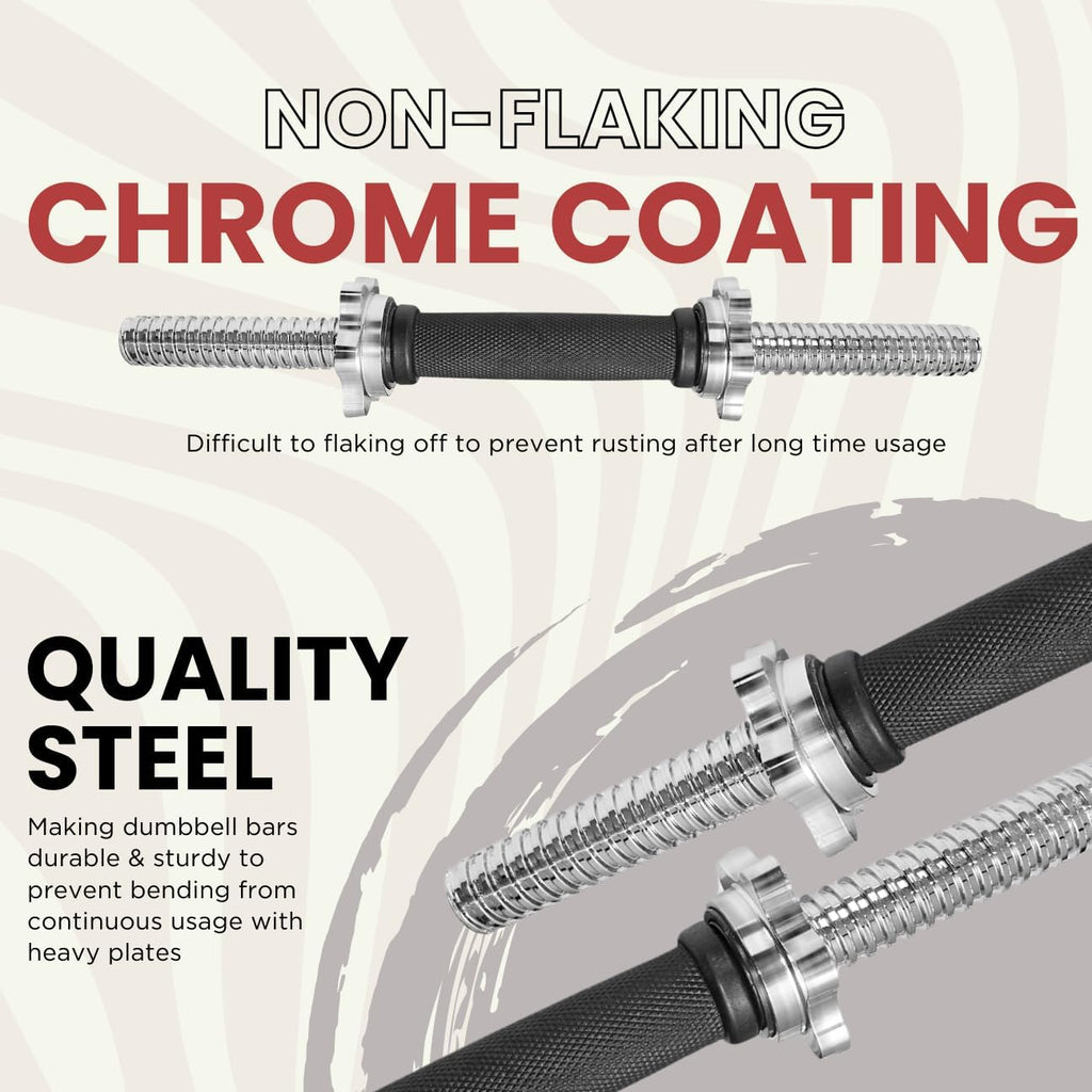 Standard Dumbbell Handles, 1 Inch Dumbbell Handles, Adjustable Dumbbells Handles 1 Inch Pair Fit Weight Plate 1 Inch - Multiple Options 14 to 24 Inch